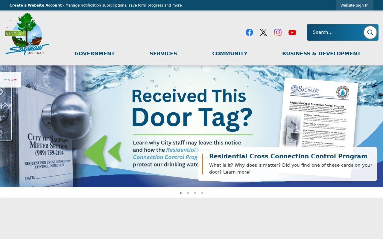 Saginaw County criminal records on the City of Saginaw government page